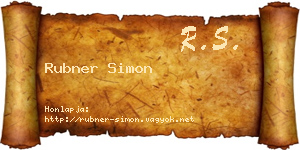 Rubner Simon névjegykártya